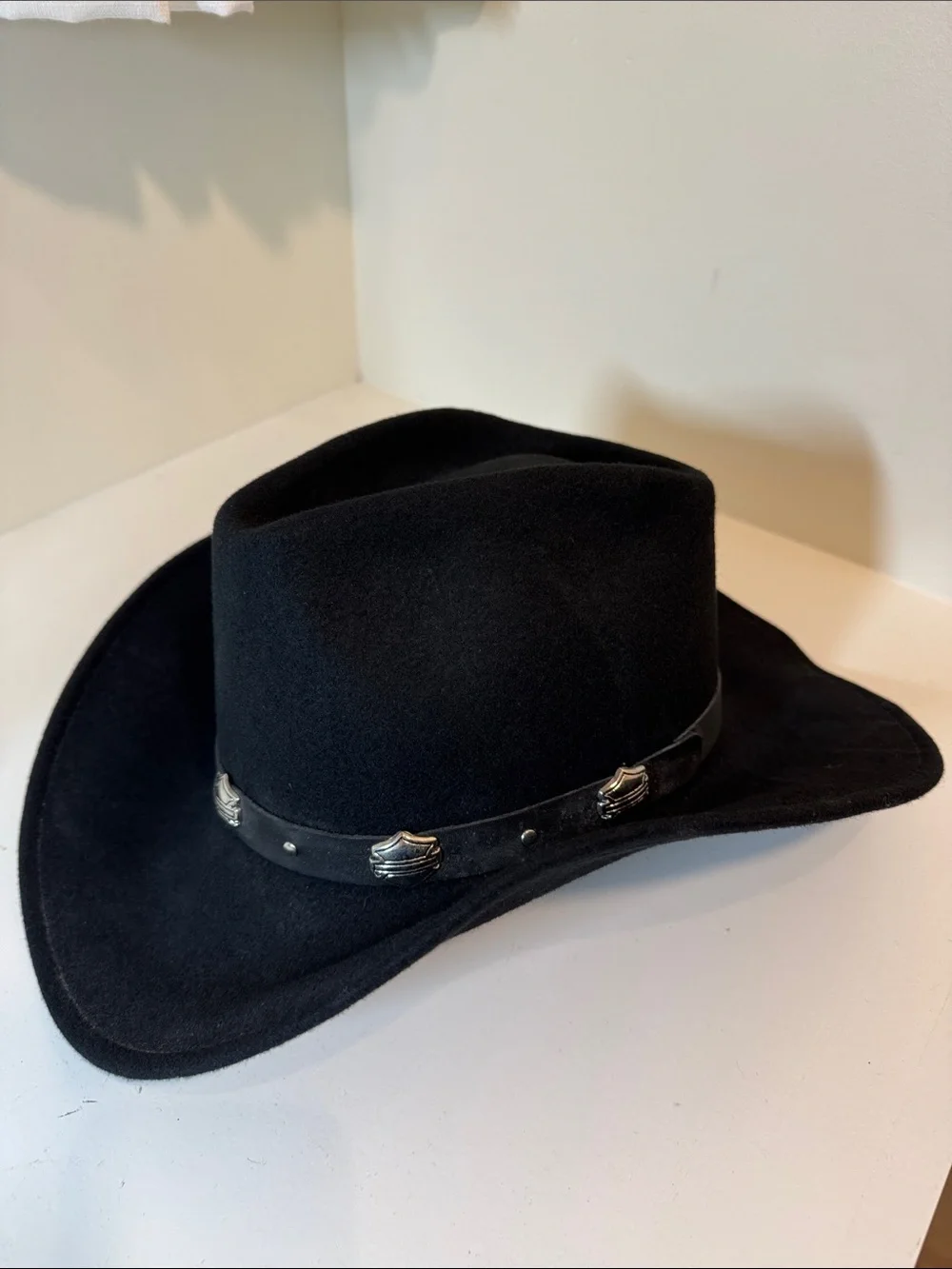Harley Davidson black wool cowboy hat. XL.